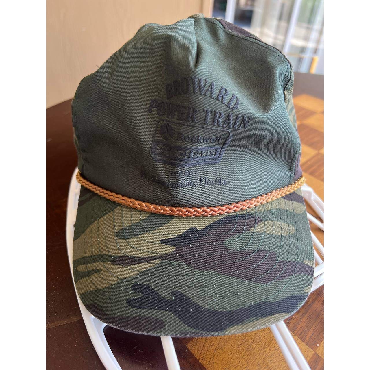 Vintage Nissin Broward Power Train Rockwell Camo Snapback Trucker Hat